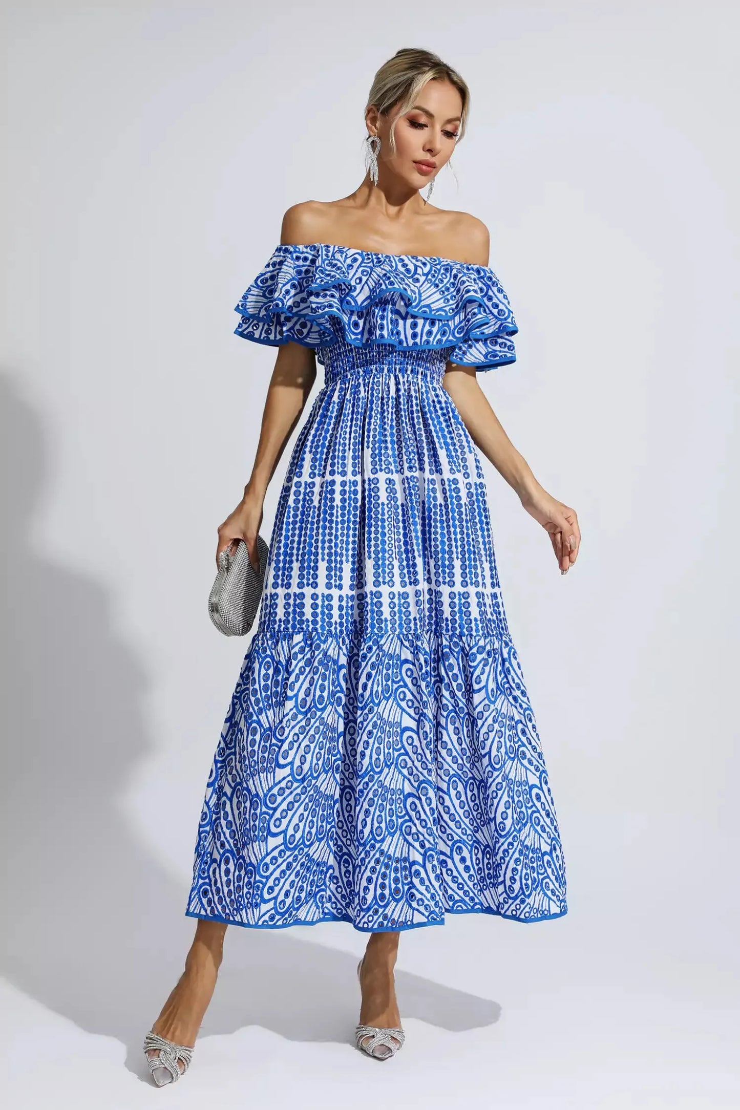 Midnight Bloom OffShoulder