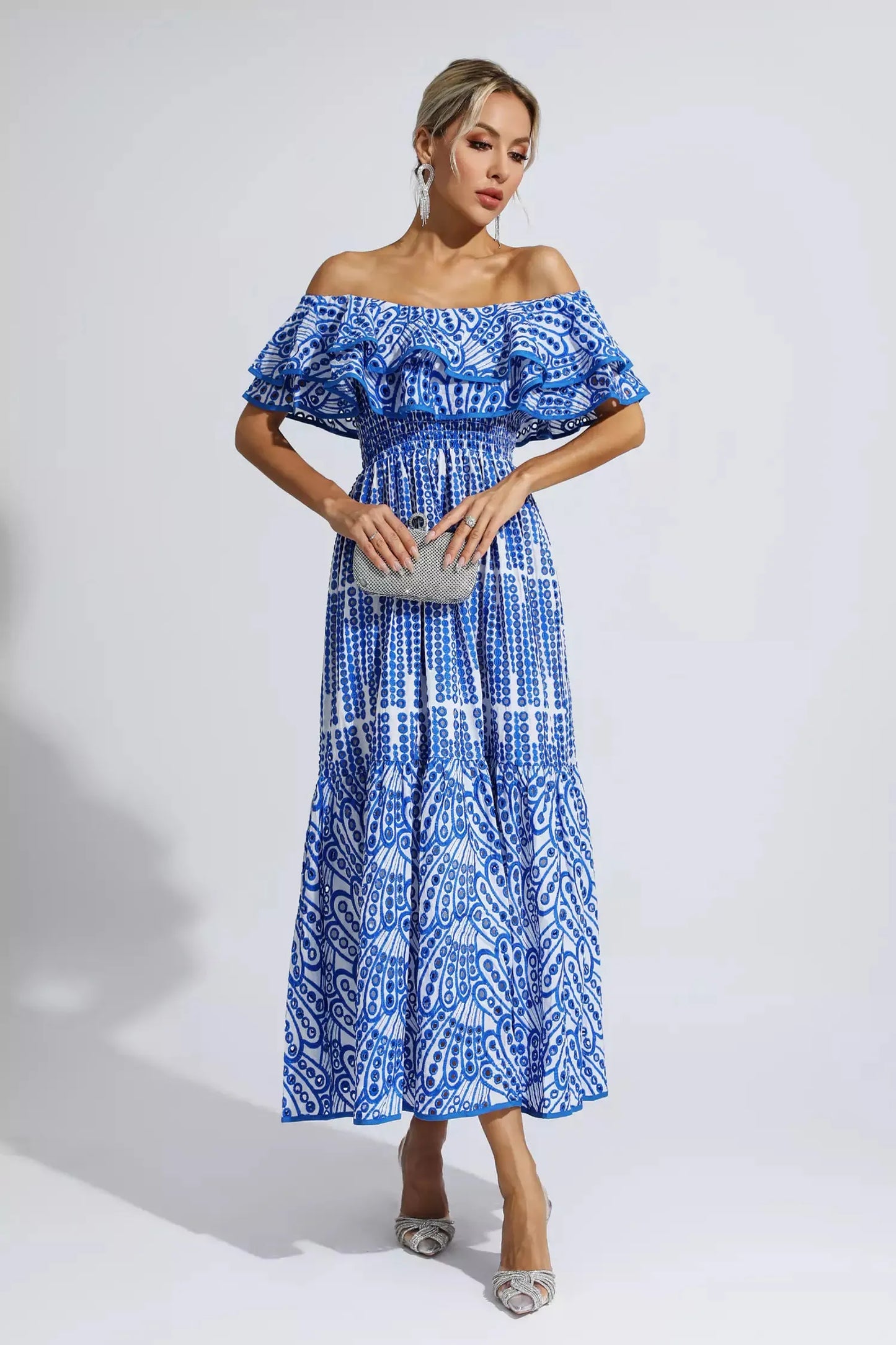 Midnight Bloom OffShoulder