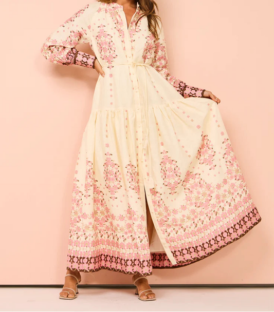 Floral Printed Boho Maxi Dress