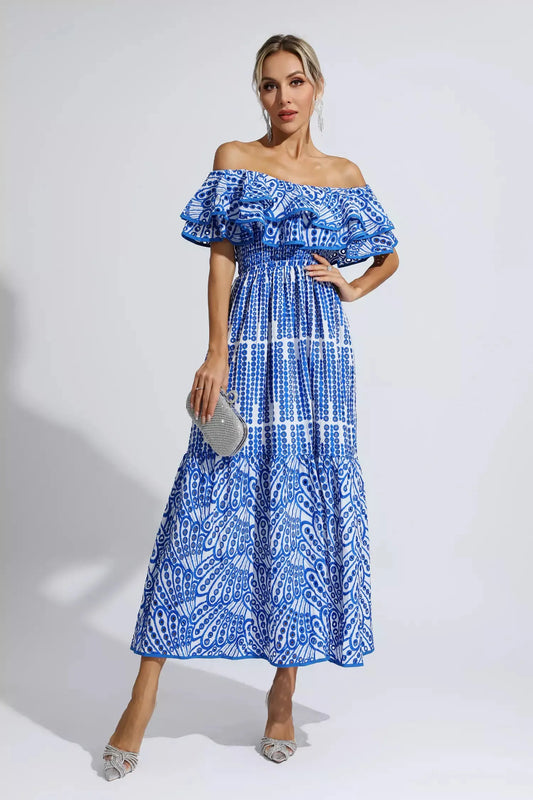 Midnight Bloom OffShoulder