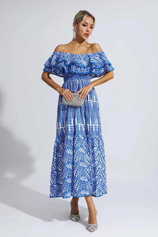 Midnight Bloom OffShoulder